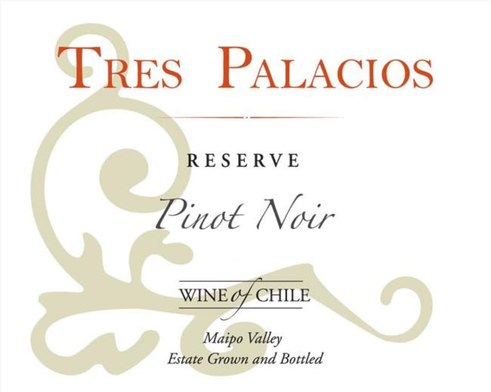 Vina Tres Palacios Reserve Pinot Noir 2015 Front Label
