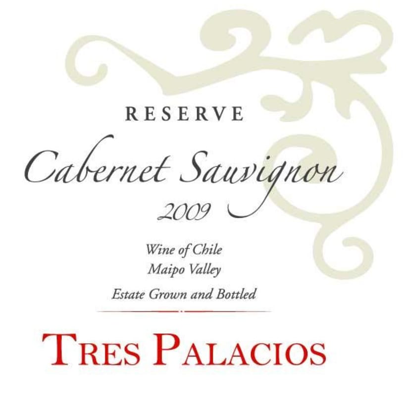 Vina Tres Palacios Reserve Cabernet Sauvignon 2009 Front Label