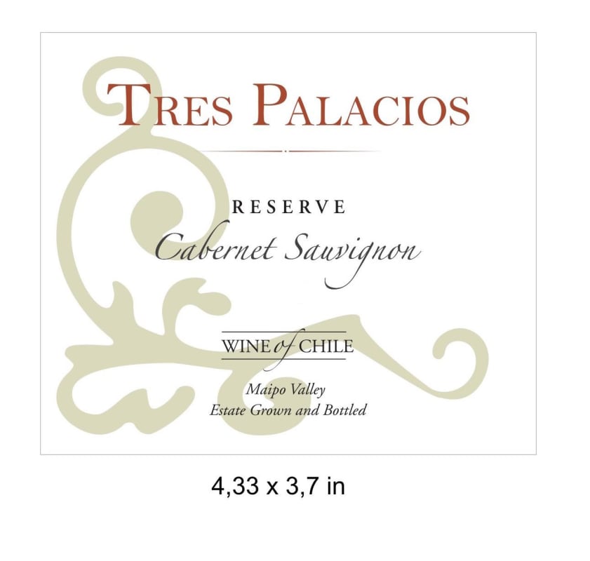 Vina Tres Palacios Reserve Cabernet Sauvignon 2014 Front Label