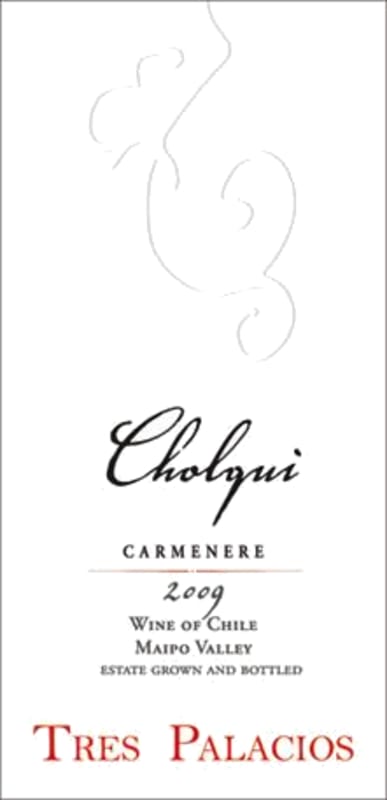 Vina Tres Palacios Cholqui Carmenere 2009 Front Label
