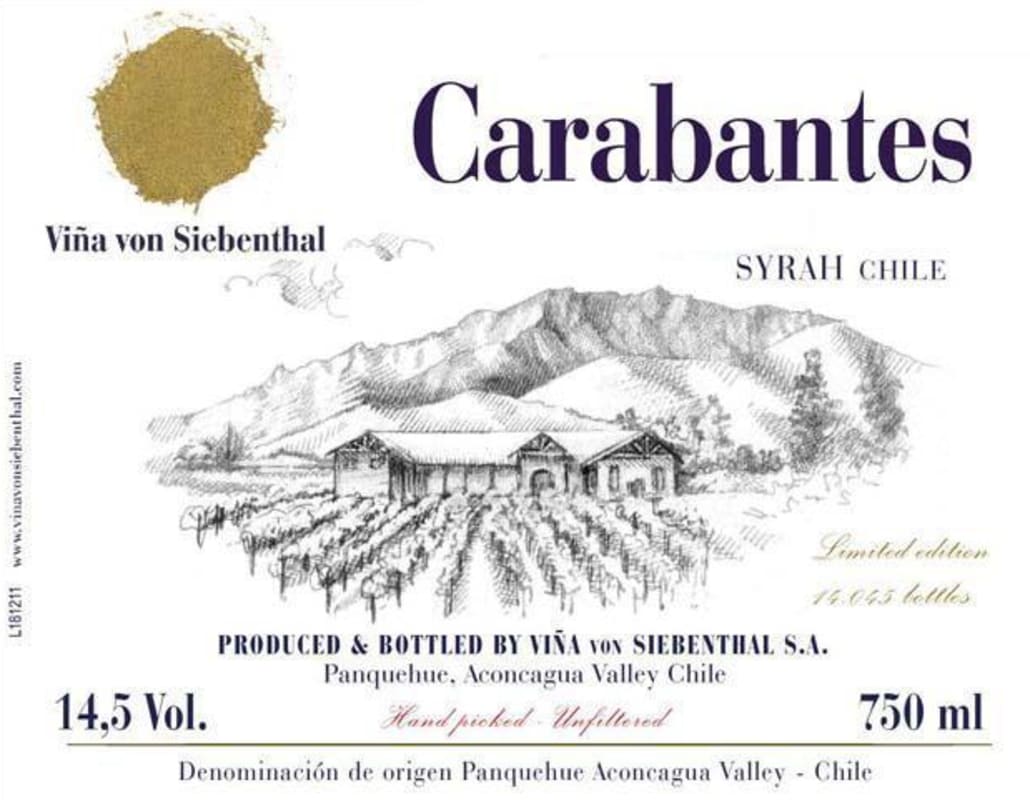 Vina von Siebenthal Carabantes 2011 Front Label