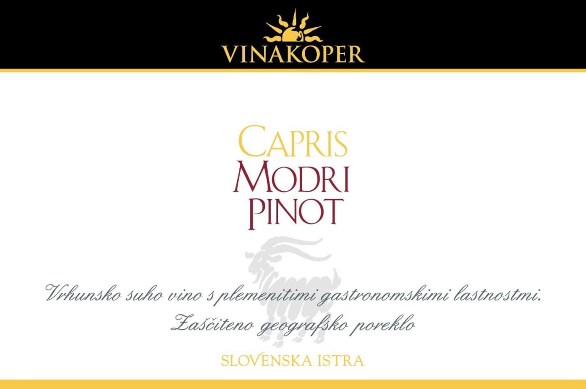 Vinakoper Capris Modri Pinot 2009 Front Label