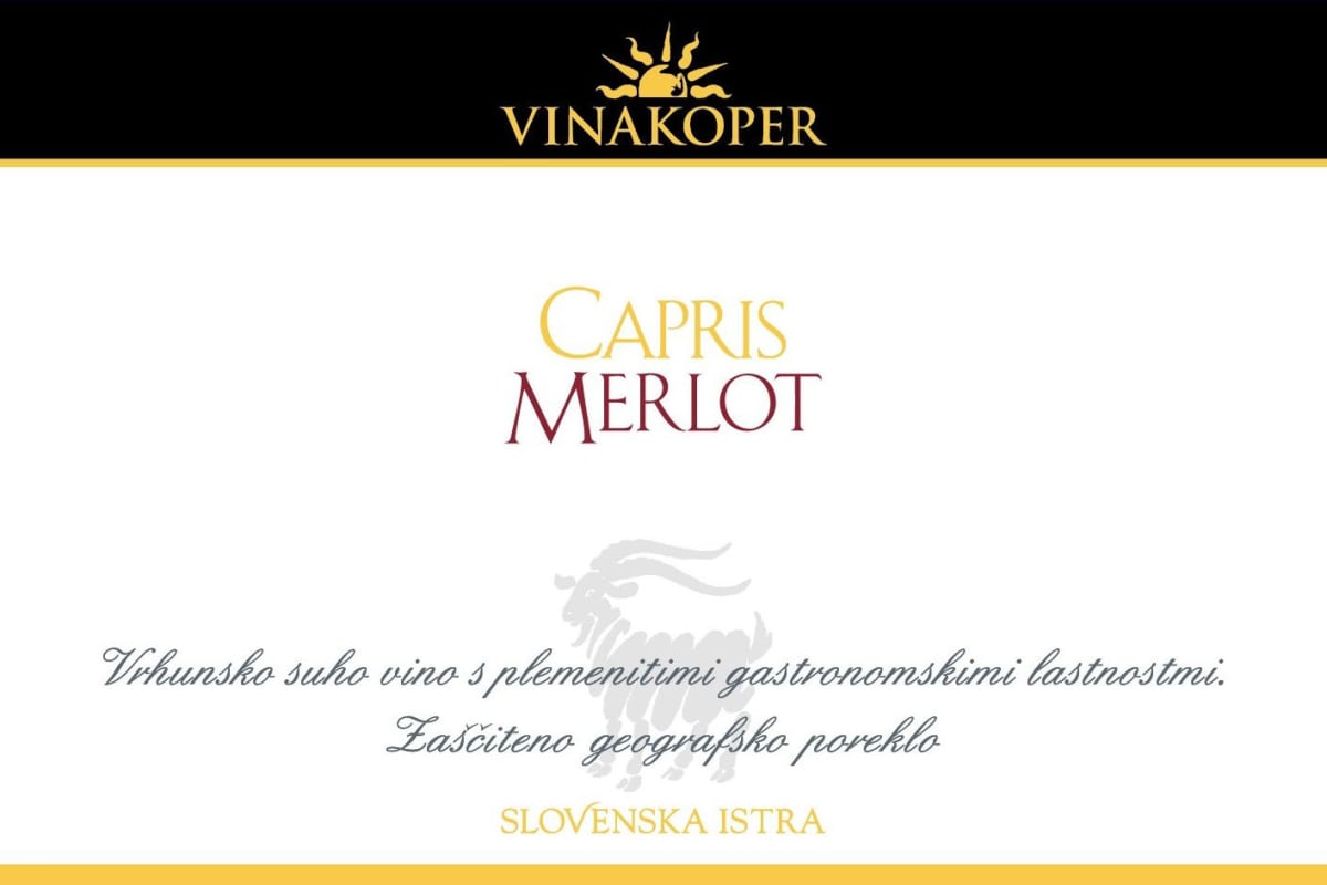 Vinakoper Capris Merlot 2010 Front Label