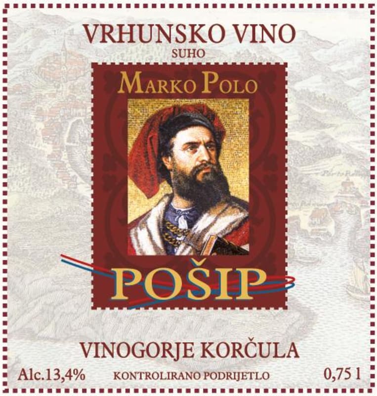 Vinarija Posip Cara Korcula Island Marco Polo Posip 2012 Front Label