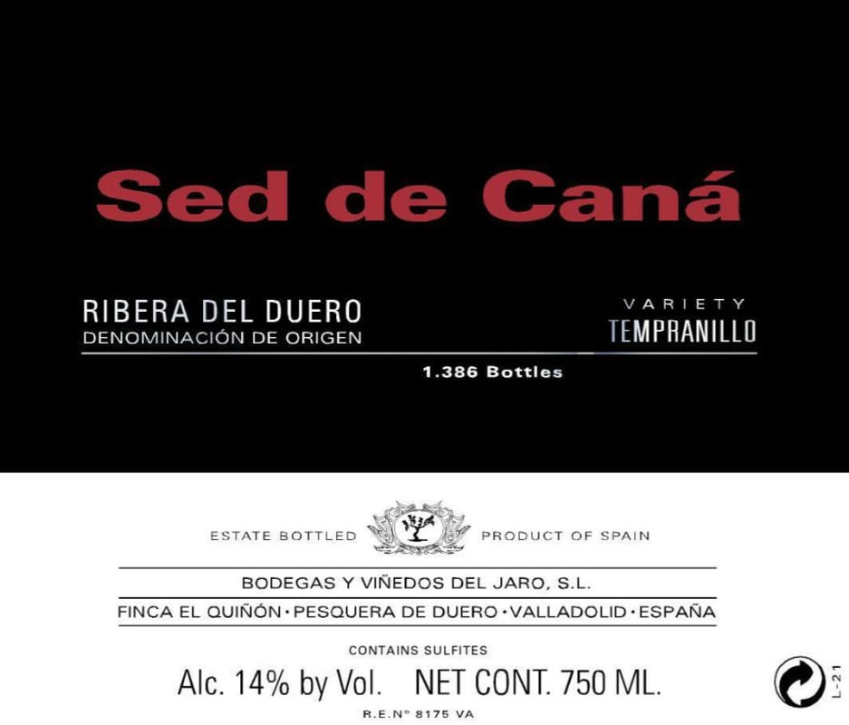Vinas Del Jaro Sed de Cana 2012 Front Label