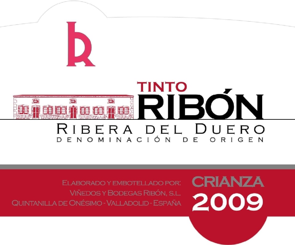 Vinedos & Bodegas Ribon Ribon Crianza 2009 Front Label