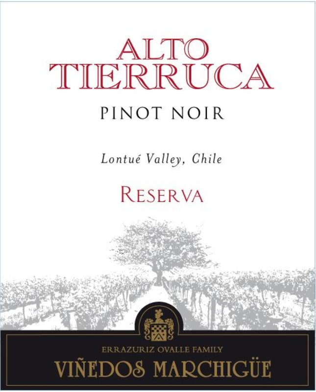 Vinedos Marchigue Alto Tierruca Reserva Pinot Noir 2012 Front Label
