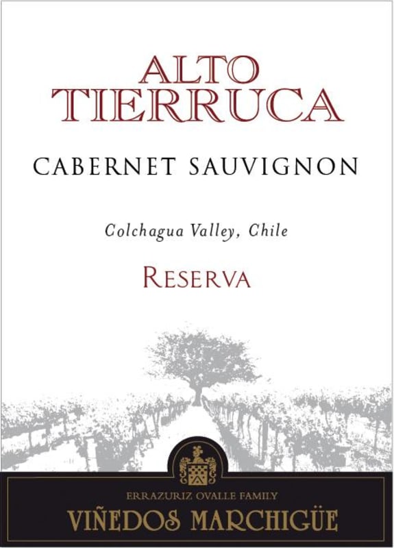 Vinedos Marchigue Alto Tierruca Reserva Cabernet Sauvignon 2014 Front Label