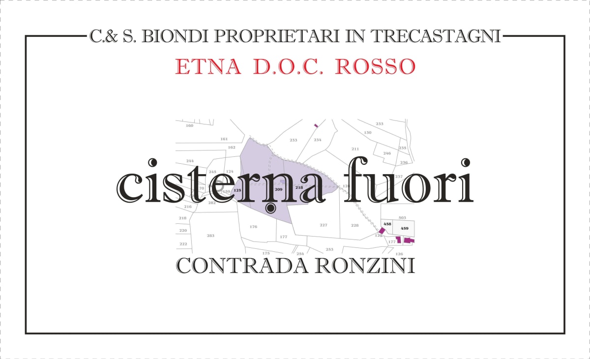 Biondi Etna Cisterna Fuori Rosso 2011 Front Label