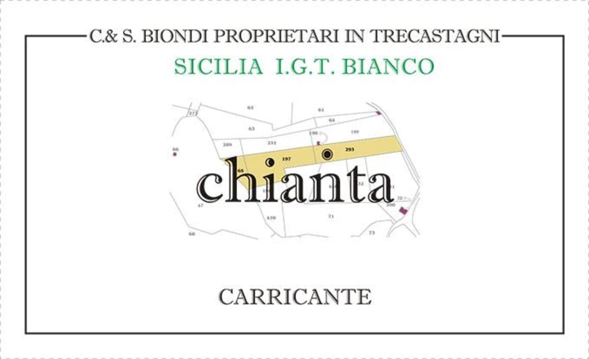 Biondi Etna Chianta Bianco 2013 Front Label