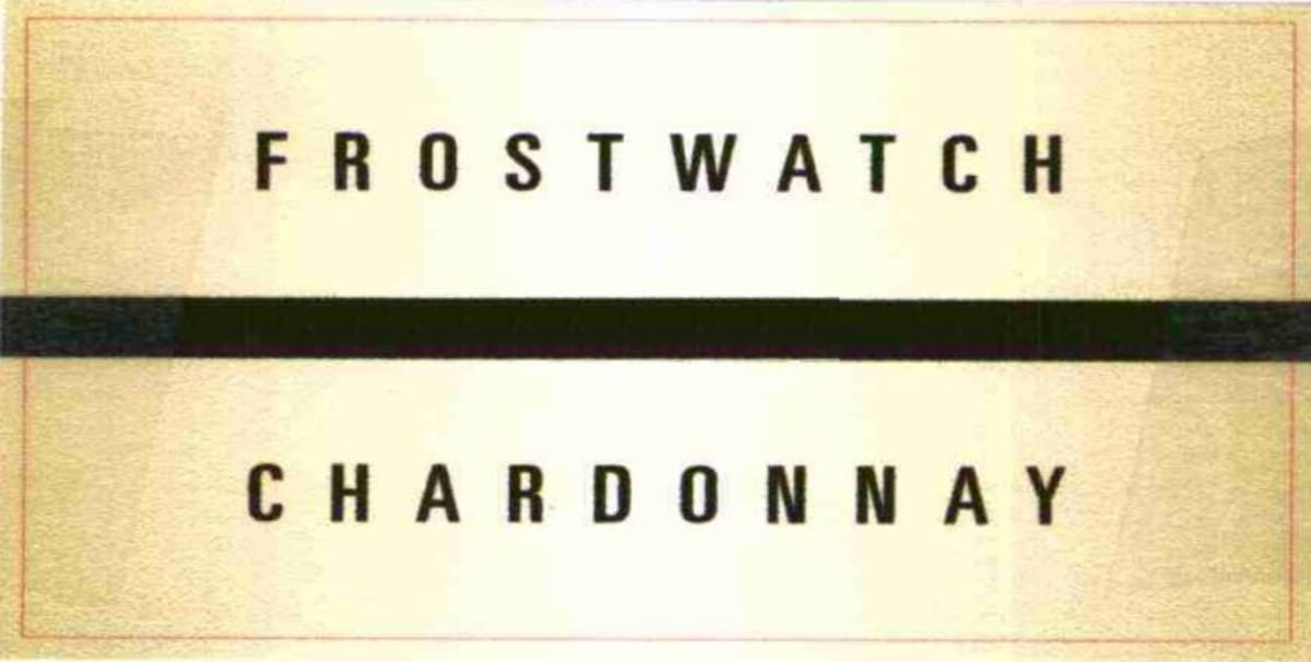 Frostwatch Vineyard and Winery Chardonnay 2012 Front Label