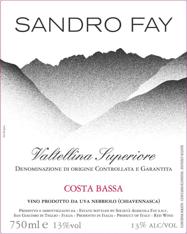 Vini Fay Valtellina Costa Bassa Superiore 2012 Front Label