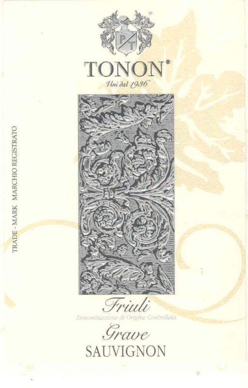 Vini Tonon srl Friuli Grave Sauvignon 2014 Front Label