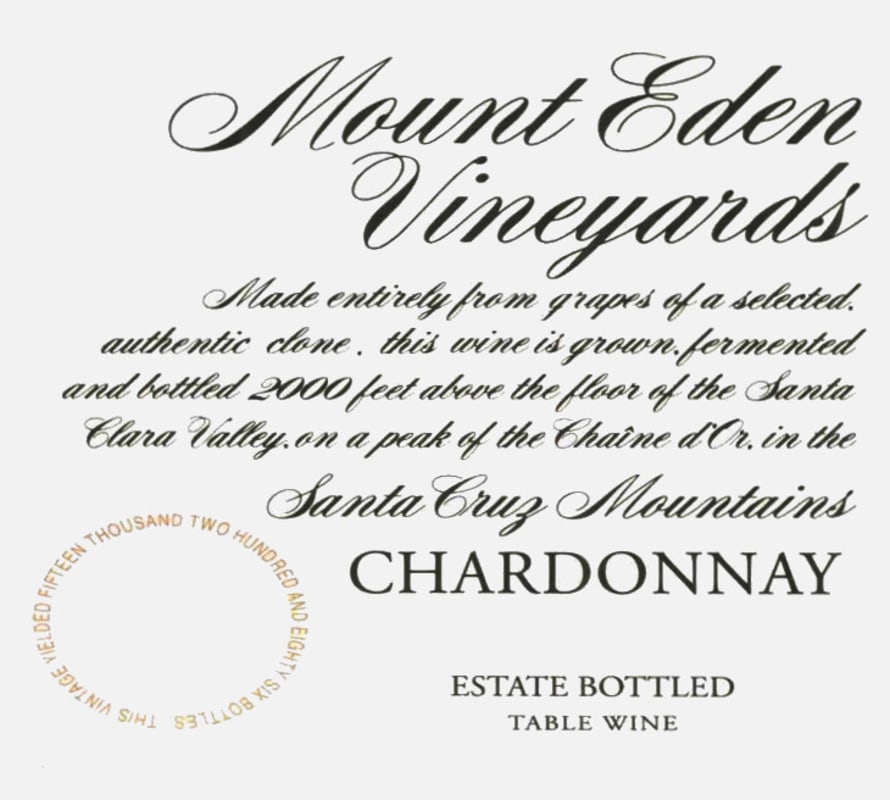 Mount Eden Vineyards Estate Chardonnay 2004 Front Label