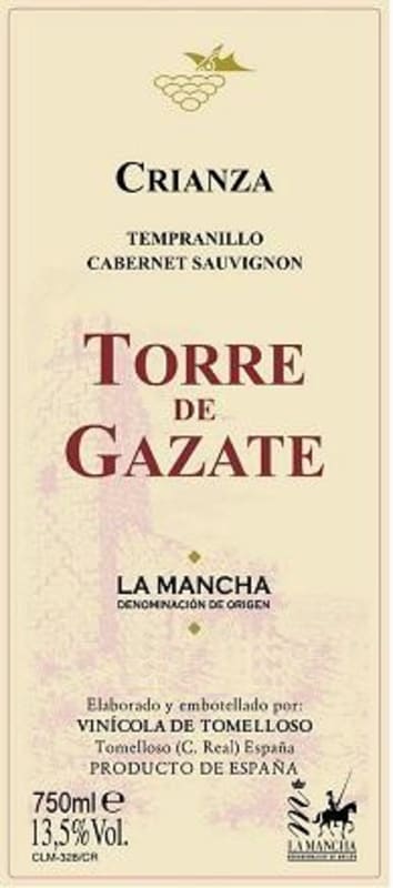Vinicola de Tomelloso Torre de Gazate Crianza 2011 Front Label