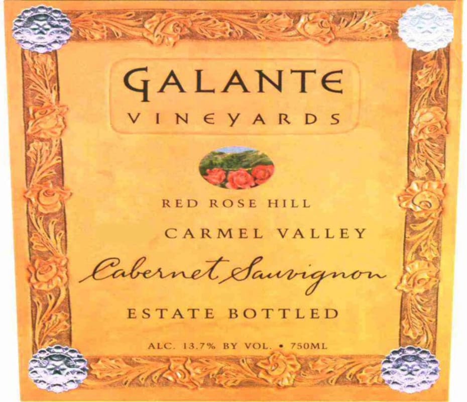 Galante Vineyards Red Rose Hill Cabernet Sauvignon 2010 Front Label