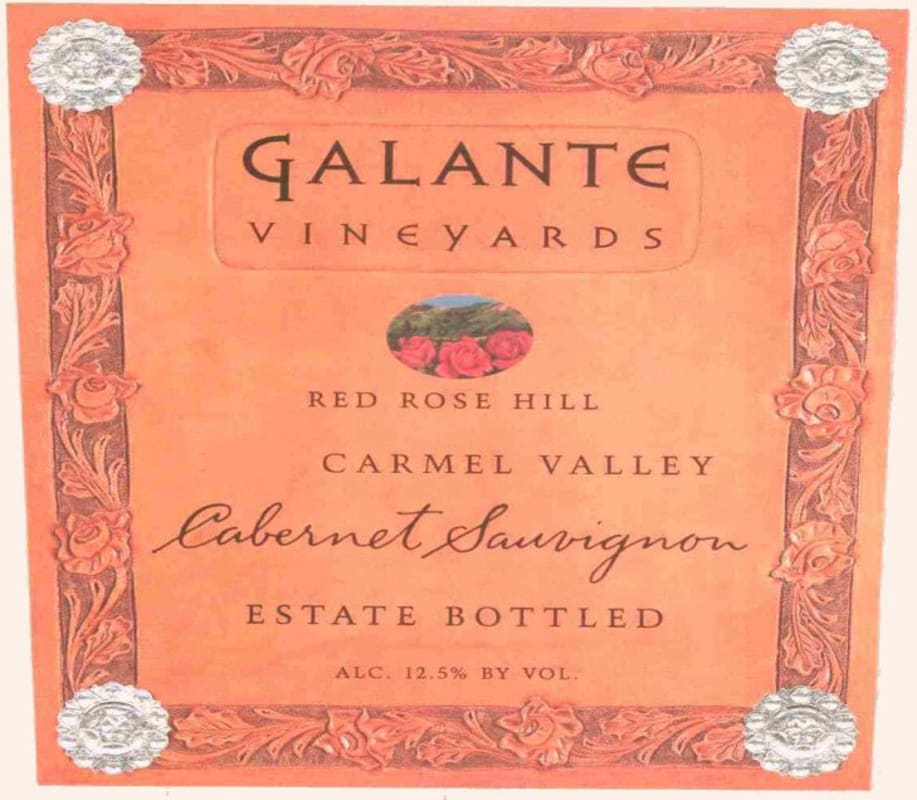 Galante Vineyards Red Rose Hill Cabernet Sauvignon 2000 Front Label