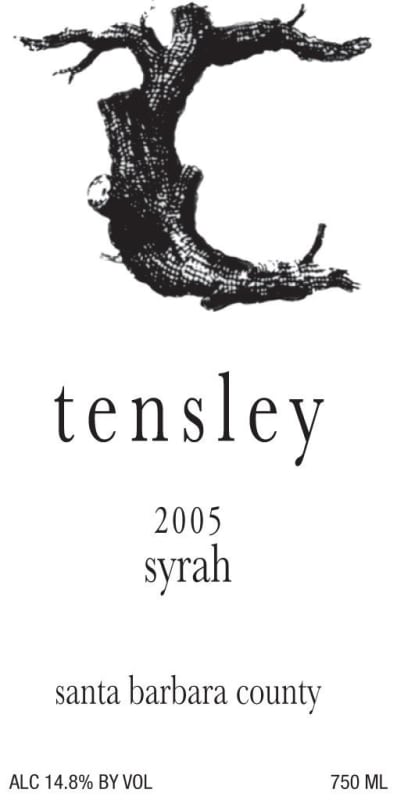 Tensley Santa Barbara Syrah 2005 Front Label