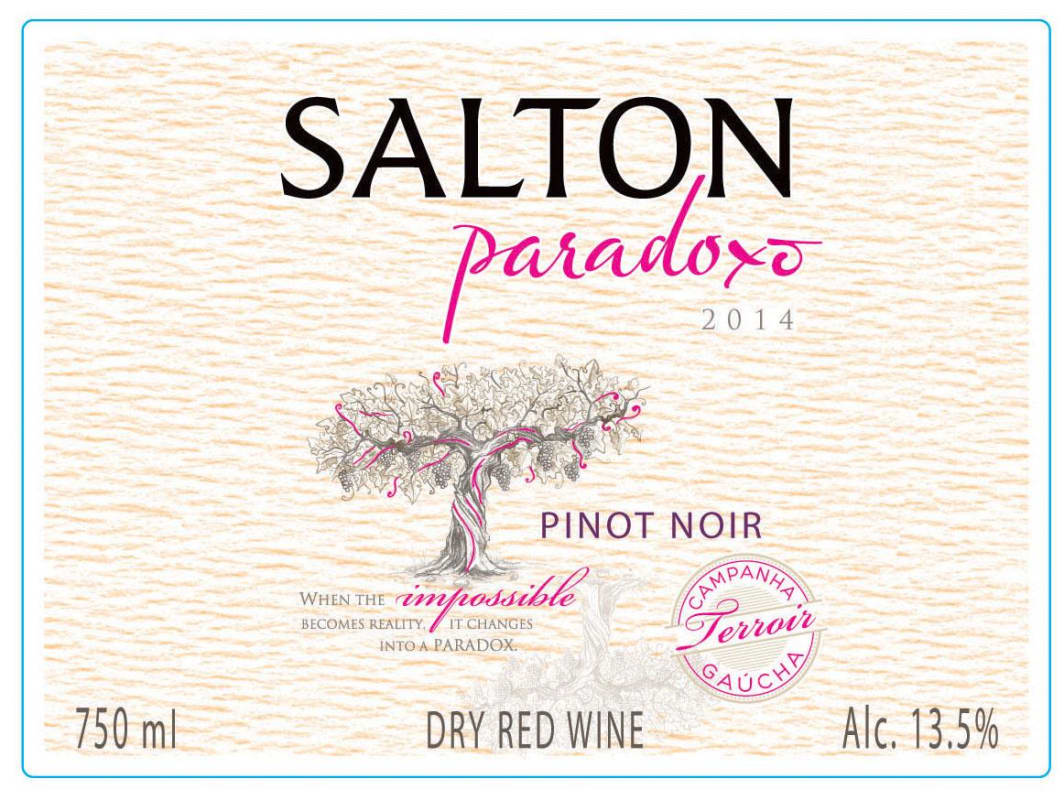 Vinicola Salton Paradoxo Pinot Noir 2014 Front Label