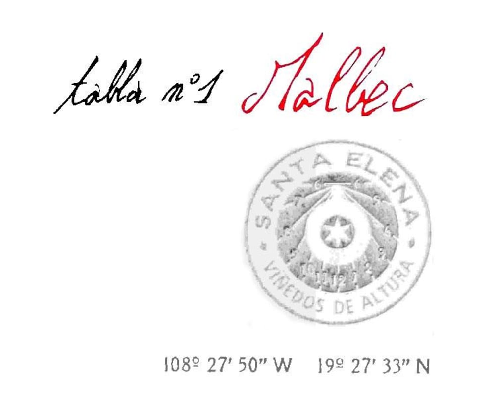 Vinicola Santa Elena Tabla No 1 Malbec 2015 Front Label