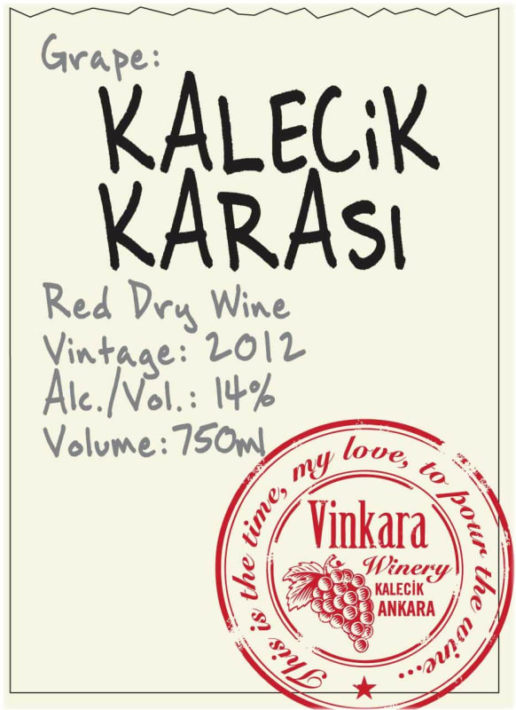 Vinkara Wines Doruk Kalecik Karasi 2012 Front Label