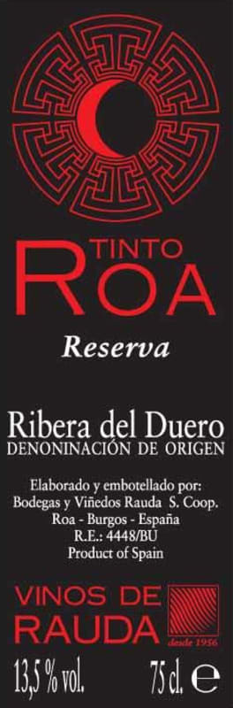 Vinos de Rauda Tinto Roa Reserva 2007 Front Label