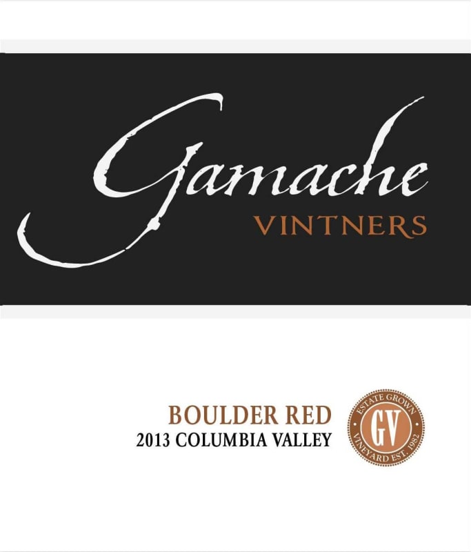 Gamache Vintners Estate Boulder 2013 Front Label