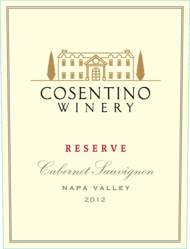 Cosentino Reserve Cabernet Sauvignon 2012 Front Label