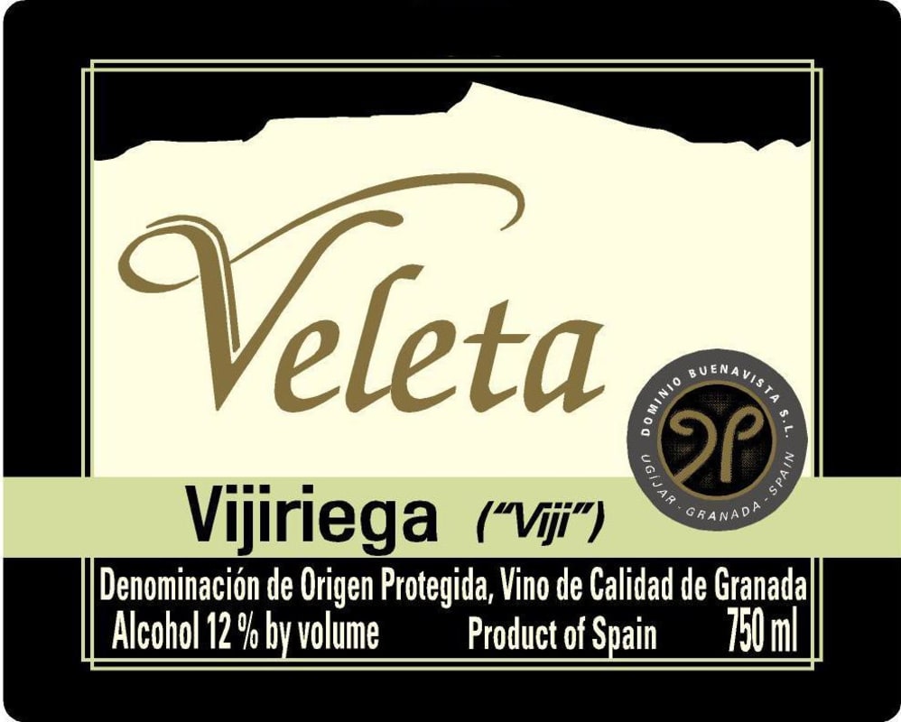 Vinos Veleta Granada Vino de Calidad Vijiriega 2014 Front Label