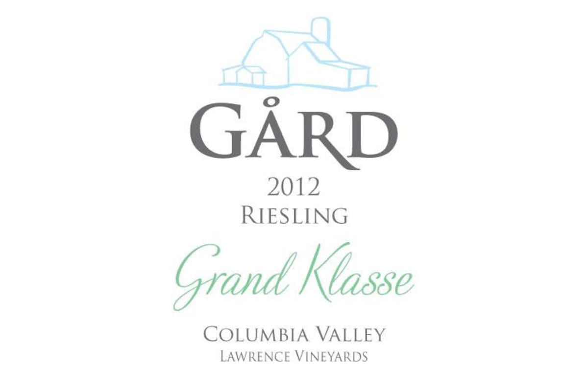 Gard Vintners Grand Klasse Lawrence Vineyards Riesling 2012 Front Label