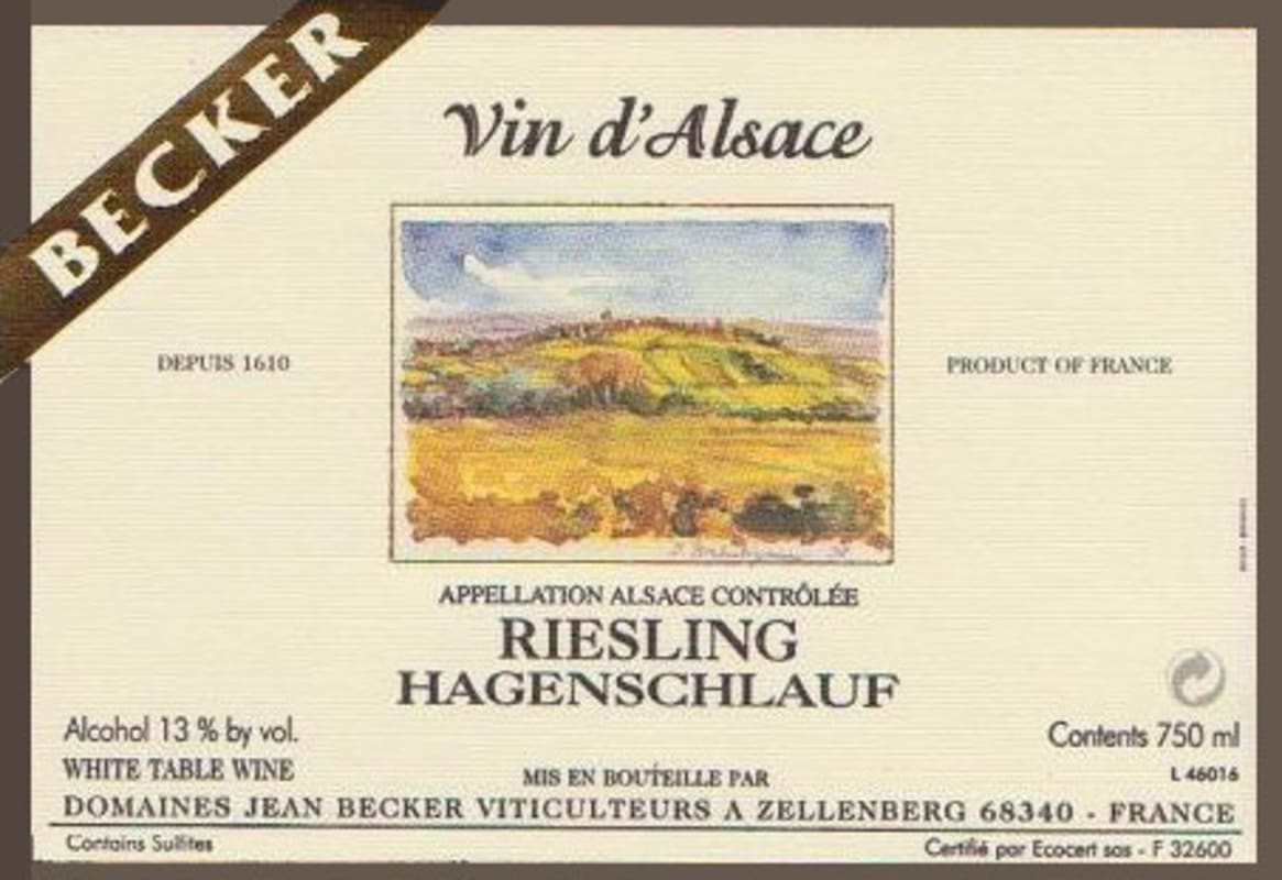 Vins Becker Hagenschlauf Riesling 2008 Front Label