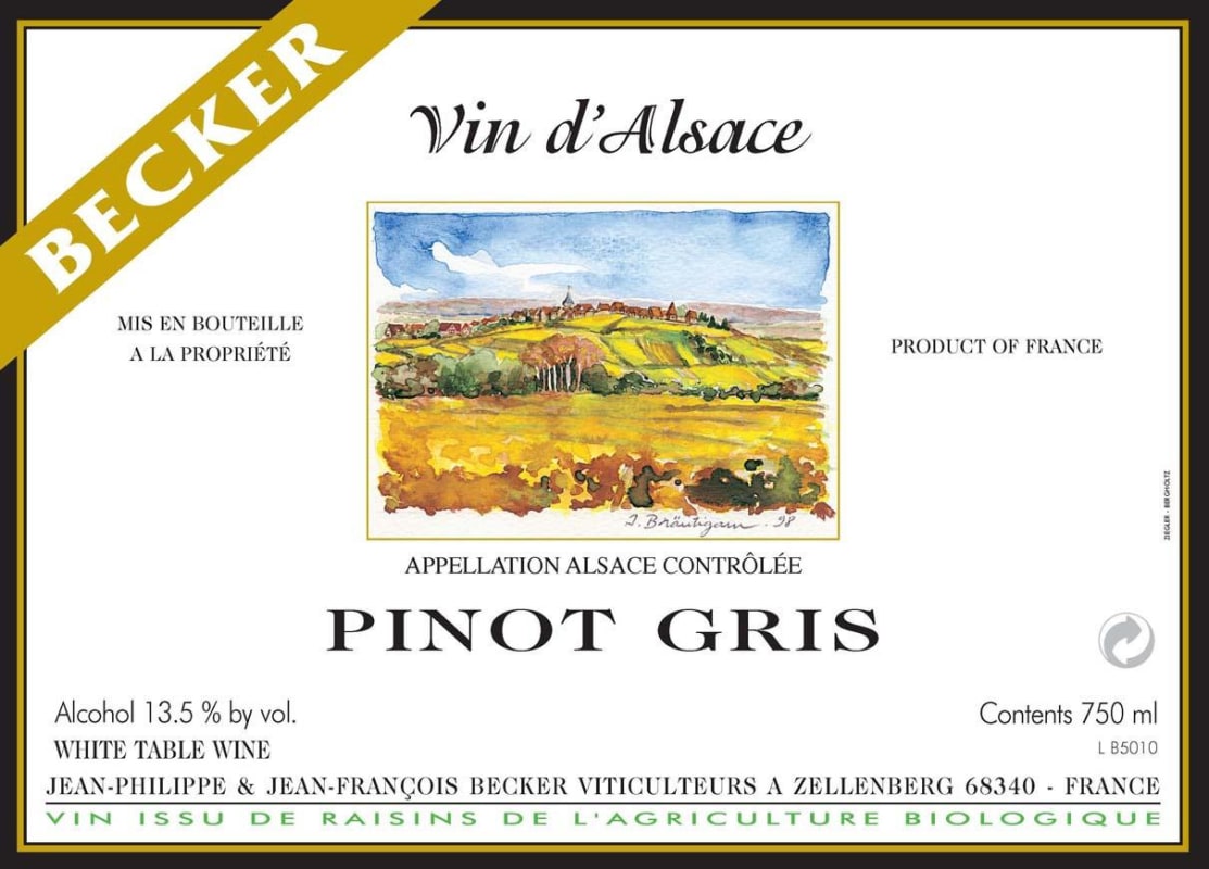 Vins Becker Alsace Pinot Gris 2013 Front Label