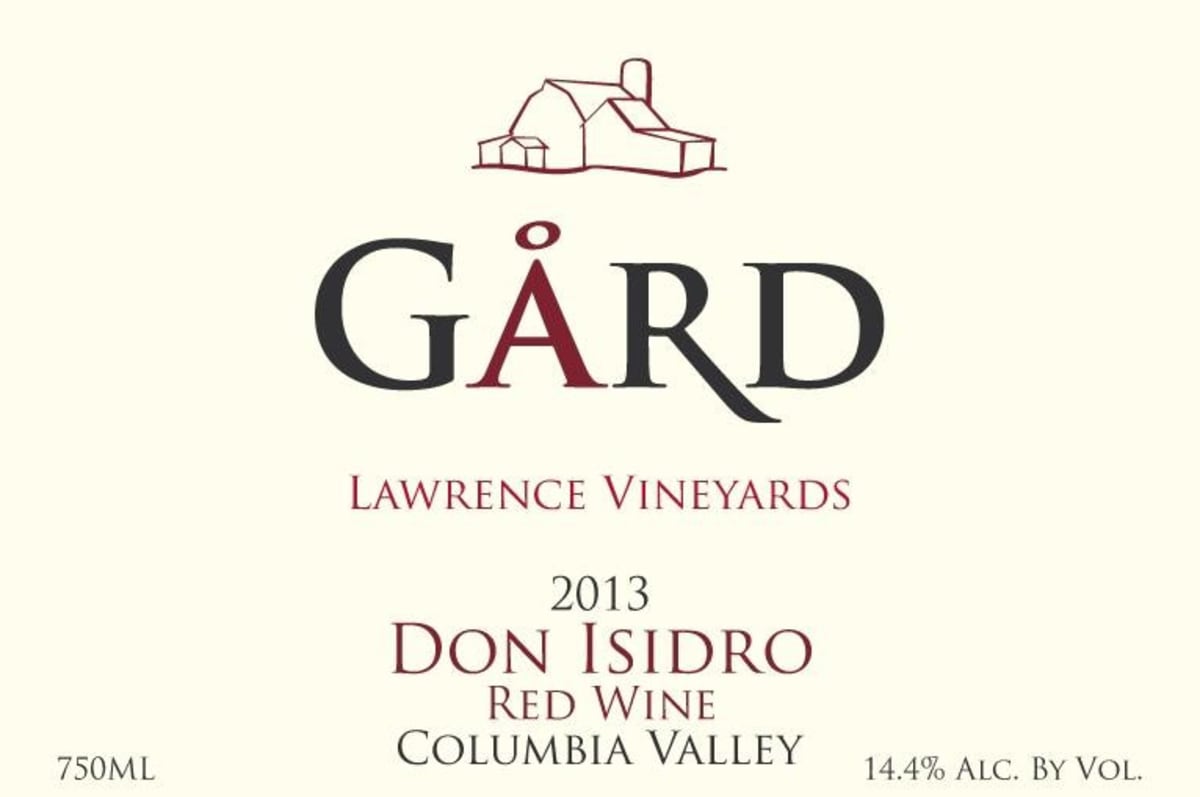 Gard Vintners Don Isidro Lawrence Vineyards 2013 Front Label