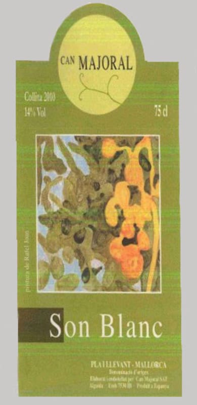 Vins Can Majoral Son Blanc 2015 Front Label