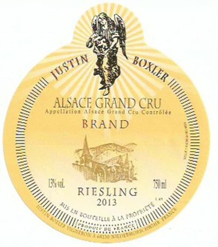 Vins Justin Boxler Brand Riesling 2013 Front Label