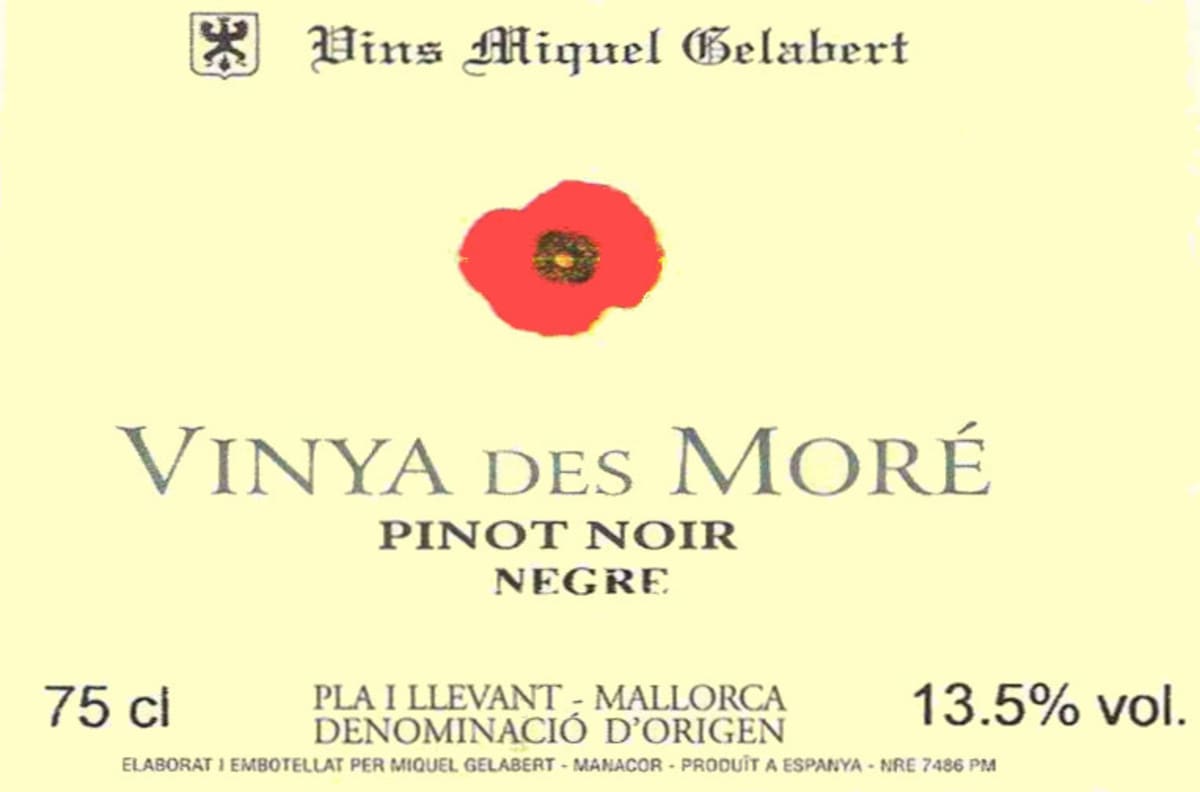 Vins Miquel Gelabert Vnya des More Negre Pnot Nor 2009 Front Label