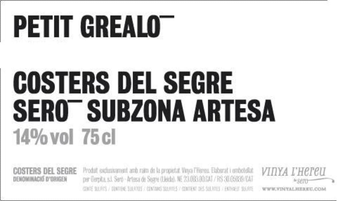 Vinya L'Hereu de Sero Petit Grealo 2005 Front Label