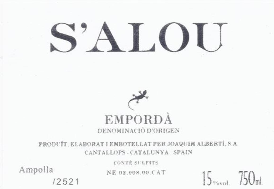 Vinyes dels Aspres S'Alou 2011 Front Label