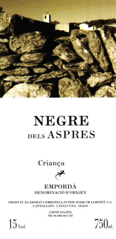 Vinyes dels Aspres Negre dels Aspres Crianca 2010 Front Label