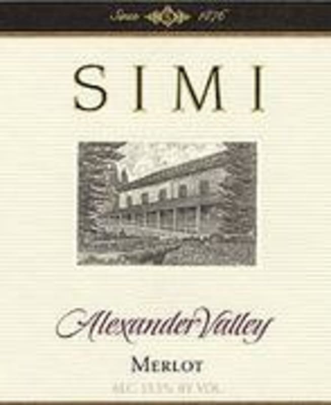 Simi Alexander Valley Merlot 1999 Front Label