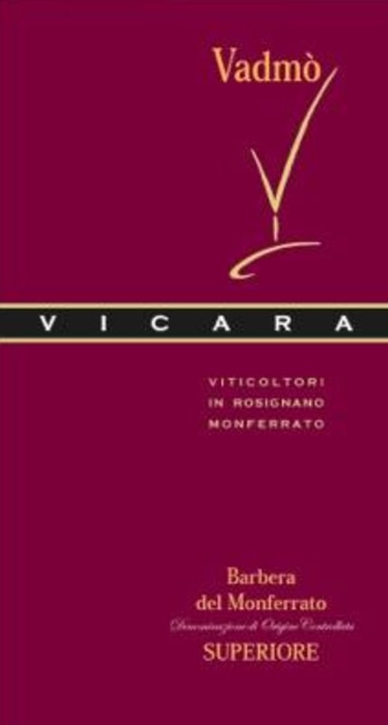 Visconti Cassinis Ravizza Barbera del Monferrato Vicara Vadmo Superiore 2012 Front Label
