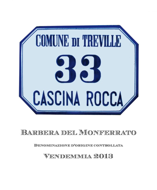 Visconti Cassinis Ravizza Barbera del Monferrato 33 Cascina Rocca 2013 Front Label