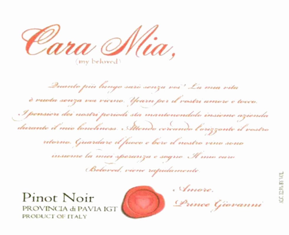Viticoltori Friulani la Delizia Delle Venezie Cara Mia Pinot Noir 2013 Front Label