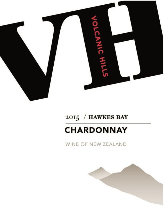 Volcanic Hills Wine Company Hawke's Bay Chardonnay 2015 Front Label