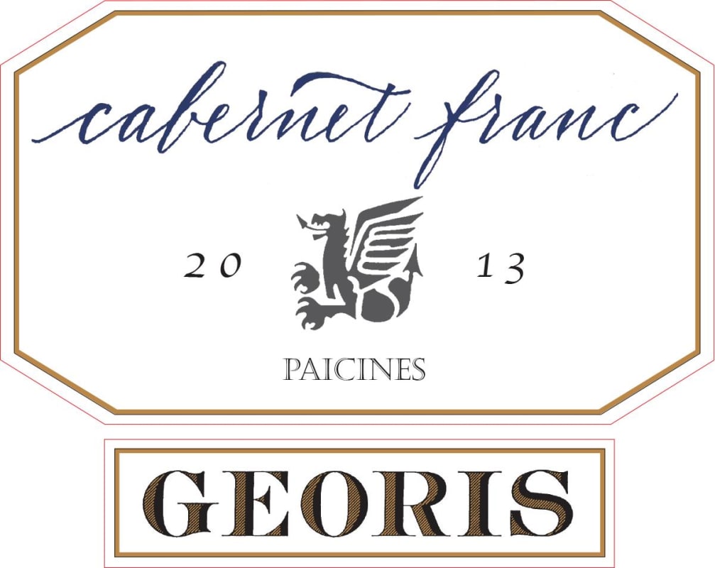 Georis Winery Cabernet Franc 2013 Front Label