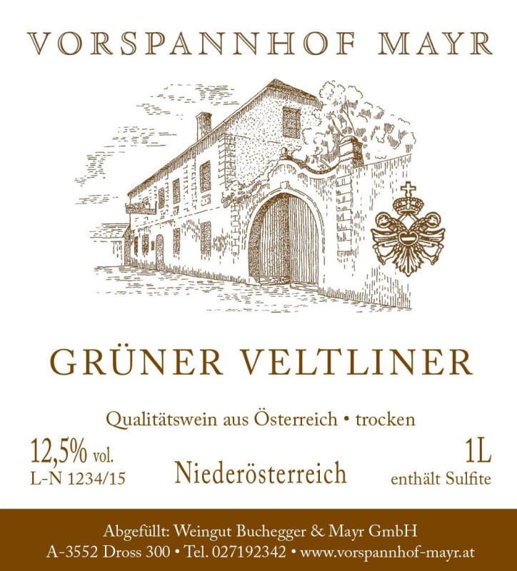 Vorspannhof Mayr Niederosterreich Gruner Veltliner 2014 Front Label