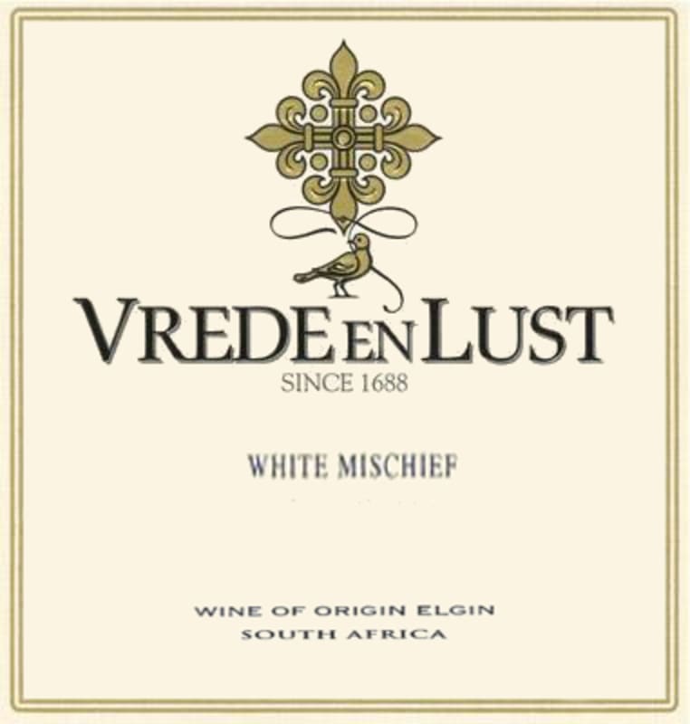 Vrede en Lust White Mischief 2012 Front Label