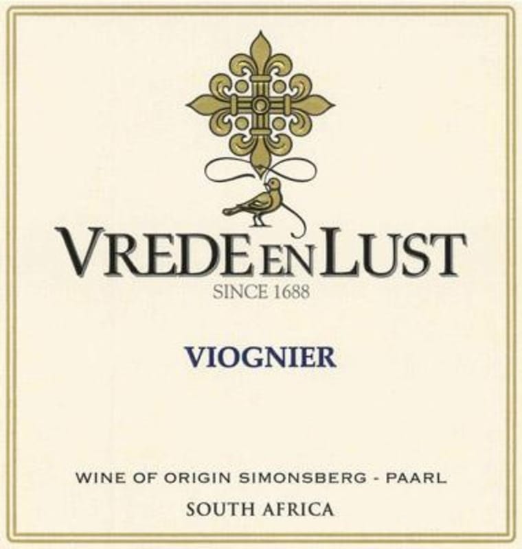 Vrede en Lust Viognier 2015 Front Label