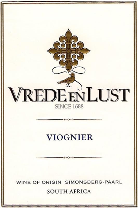 Vrede en Lust Viognier 2010 Front Label