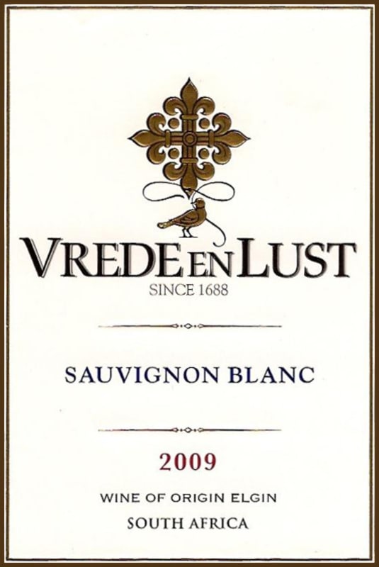 Vrede en Lust Sauvignon Blanc 2009 Front Label